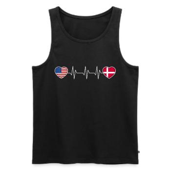 Denmark - Men's Premium Organic Tank Top - black - Front - Michal (187cm)