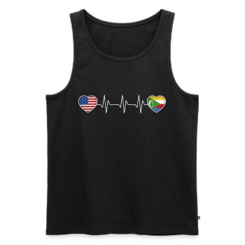 Komoren - Männer Premium Bio Tank Top - Schwarz - Vorne - AI Model Male 178 light (178cm)