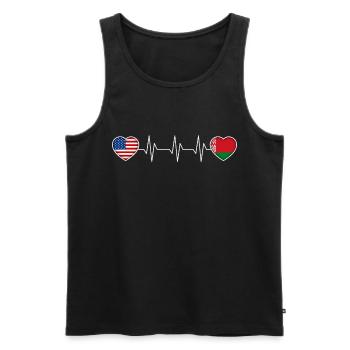 Belarus - Men's Premium Organic Tank Top - black - Front - AI Model Male 178 light (178cm)