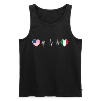 Italie - Débardeur bio Premium Homme - noir - Devant - AI Model Male 178 light (178cm)