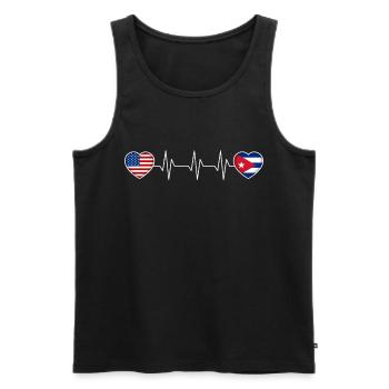 Kuba - Männer Premium Bio Tank Top - Schwarz - Vorne - AI Model Male 178 light (178cm)