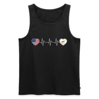 Zypern - Männer Premium Bio Tank Top - Schwarz - Vorne - AI Model Male 178 light (178cm)