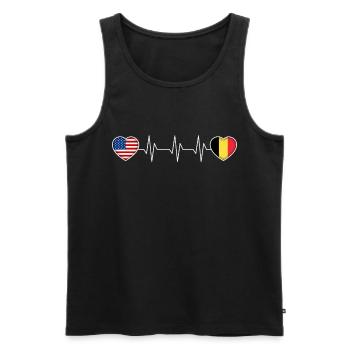 Belgien - Männer Premium Bio Tank Top - Schwarz - Vorne - AI Model Male 178 light (178cm)