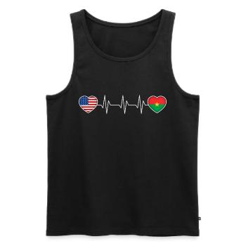 Burkina Faso - Men's Premium Organic Tank Top - black - Front - AI Model Male 178 light (178cm)
