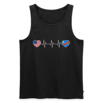 Demokratische Republik Kongo - Männer Premium Bio Tank Top - Schwarz - Vorne - AI Model Male 178 light (178cm)