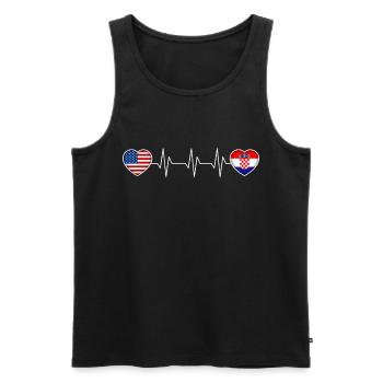 Croatie - Débardeur bio Premium Homme - noir - Devant - Michal (187cm)