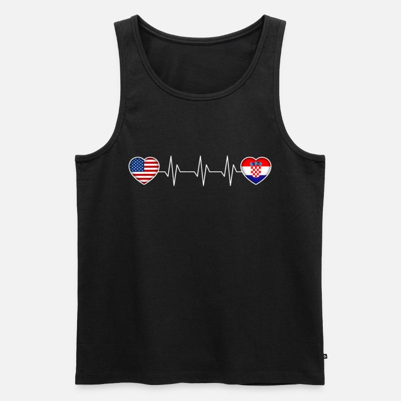 Kroatien - Männer Premium Bio Tank Top - Schwarz