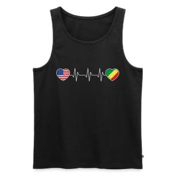 République du Congo - Débardeur bio Premium Homme - noir - Devant - AI Model Male 178 light (178cm)