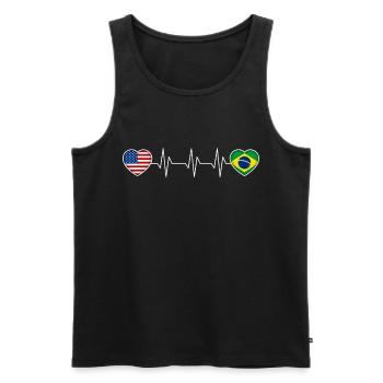 Brasilien - Männer Premium Bio Tank Top - Schwarz - Vorne - Michal (187cm)
