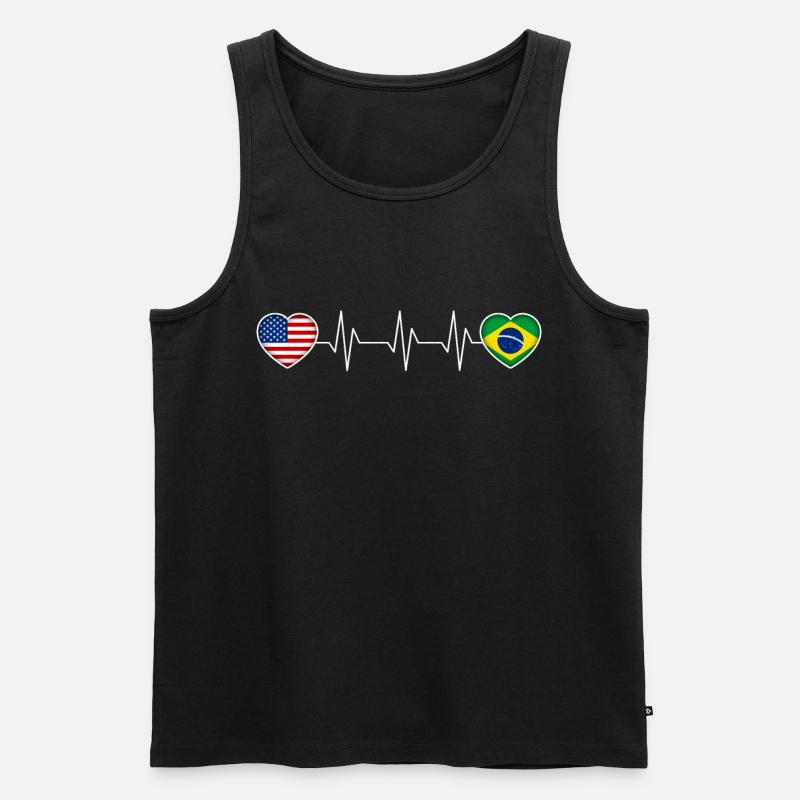 Brasilien - Männer Premium Bio Tank Top - Schwarz