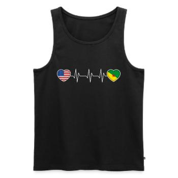 Guyane française - Débardeur bio Premium Homme - noir - Devant - AI Model Male 178 light (178cm)