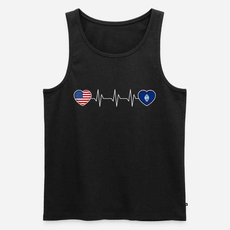Guam - Männer Premium Bio Tank Top - Schwarz