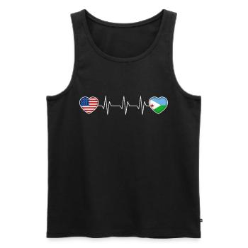 Dschibuti - Männer Premium Bio Tank Top - Schwarz - Vorne - AI Model Male 178 light (178cm)