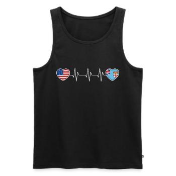Fidschi - Männer Premium Bio Tank Top - Schwarz - Vorne - AI Model Male 178 light (178cm)