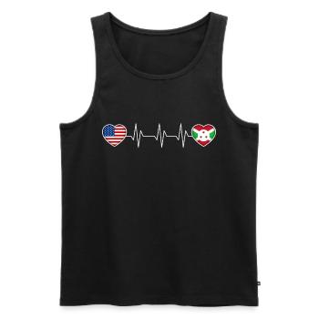 Burundi - Männer Premium Bio Tank Top - Schwarz - Vorne - AI Model Male 178 light (178cm)
