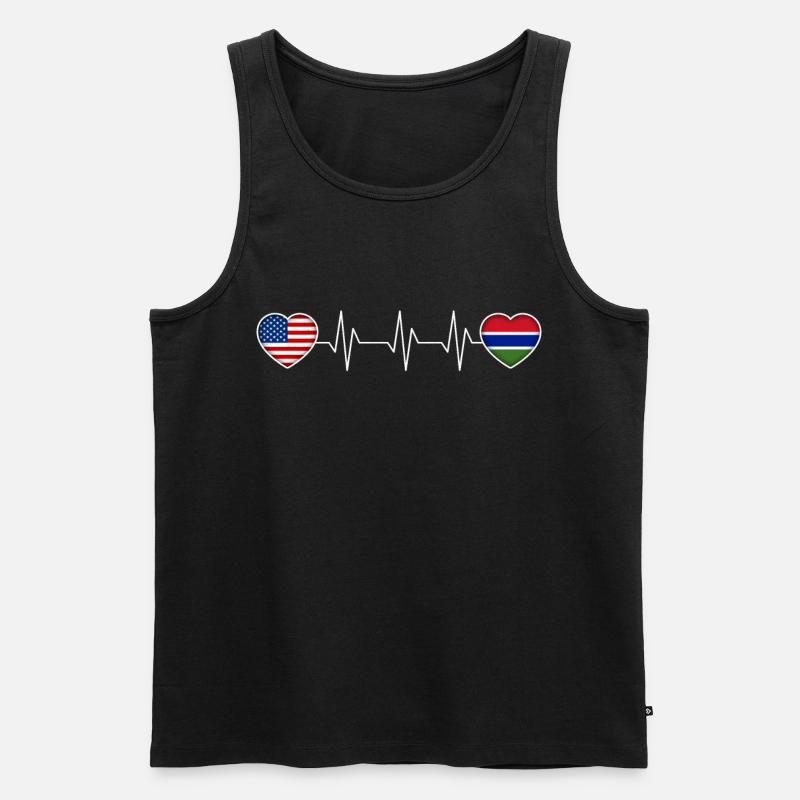 Gambia - Männer Premium Bio Tank Top - Schwarz