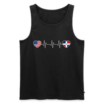 Dominican Republic - Men's Premium Organic Tank Top - black - Front - AI Model Male 178 light (178cm)