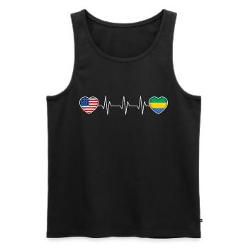 Gabon - Men's Premium Organic Tank Top - black - Front - AI Model Male 178 light (178cm)