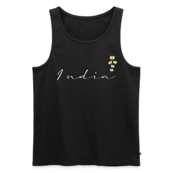 Inde - Débardeur bio Premium Homme - noir - Devant - AI Model Male 178 light (178cm)