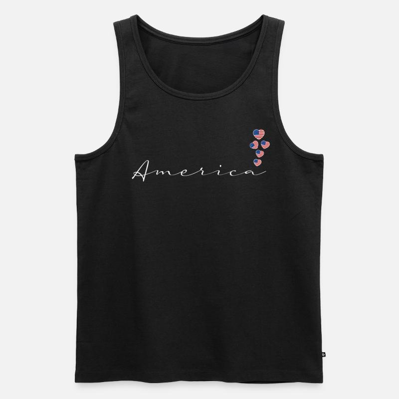 USA - Männer Premium Bio Tank Top - Schwarz