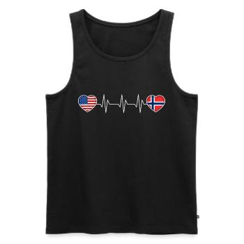 Norvège - Débardeur bio Premium Homme - noir - Devant - AI Model Male 178 light (178cm)