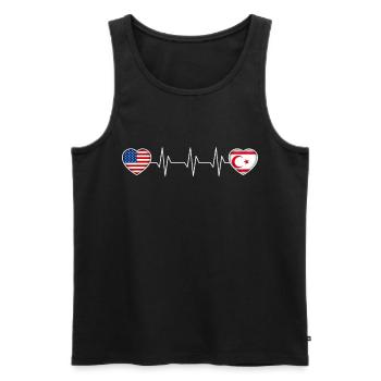 Northern Cyprus - Men's Premium Organic Tank Top - black - Front - AI Model Male 178 light (178cm)