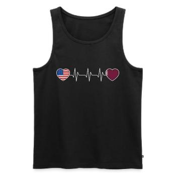 Katar - Männer Premium Bio Tank Top - Schwarz - Vorne - AI Model Male 178 light (178cm)