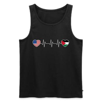 Palestine - Débardeur bio Premium Homme - noir - Devant - Michal (187cm)