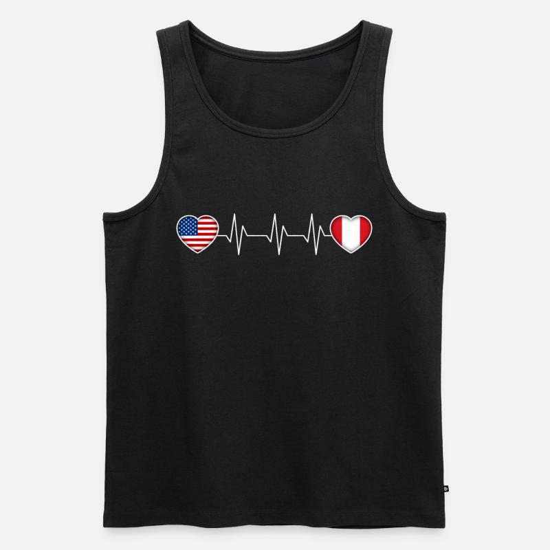 Peru - Männer Premium Bio Tank Top - Schwarz