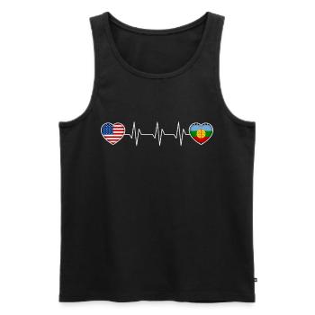 Mapuche - Männer Premium Bio Tank Top - Schwarz - Vorne - AI Model Male 178 light (178cm)