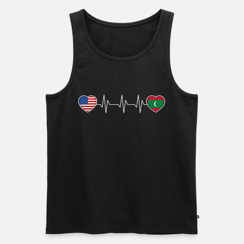 Malediven - Männer Premium Bio Tank Top - Schwarz