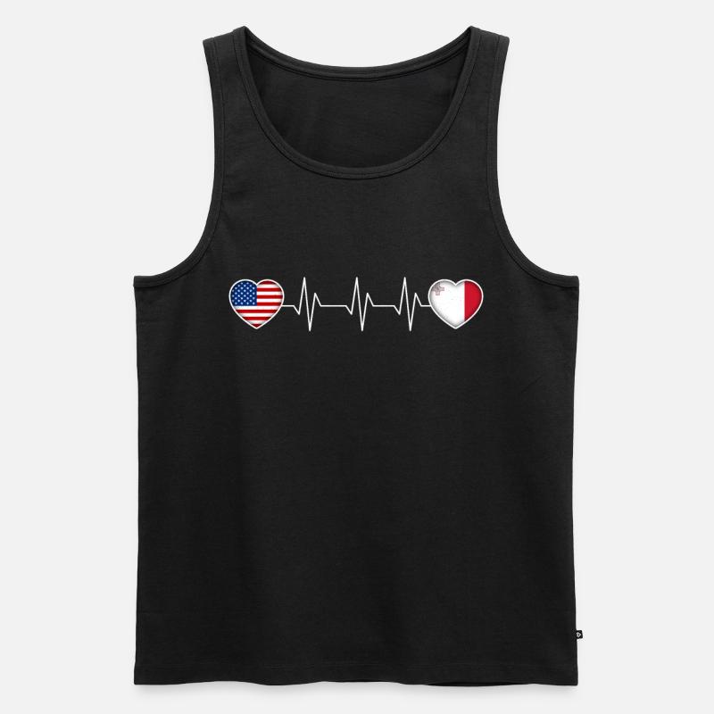 Malta - Männer Premium Bio Tank Top - Schwarz