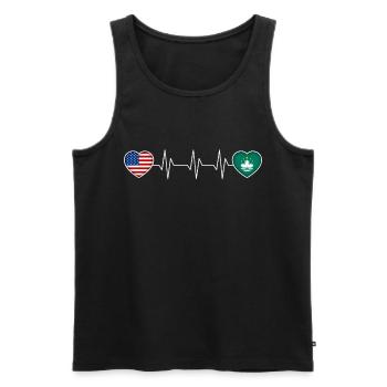Macau - Männer Premium Bio Tank Top - Schwarz - Vorne - Michal (187cm)