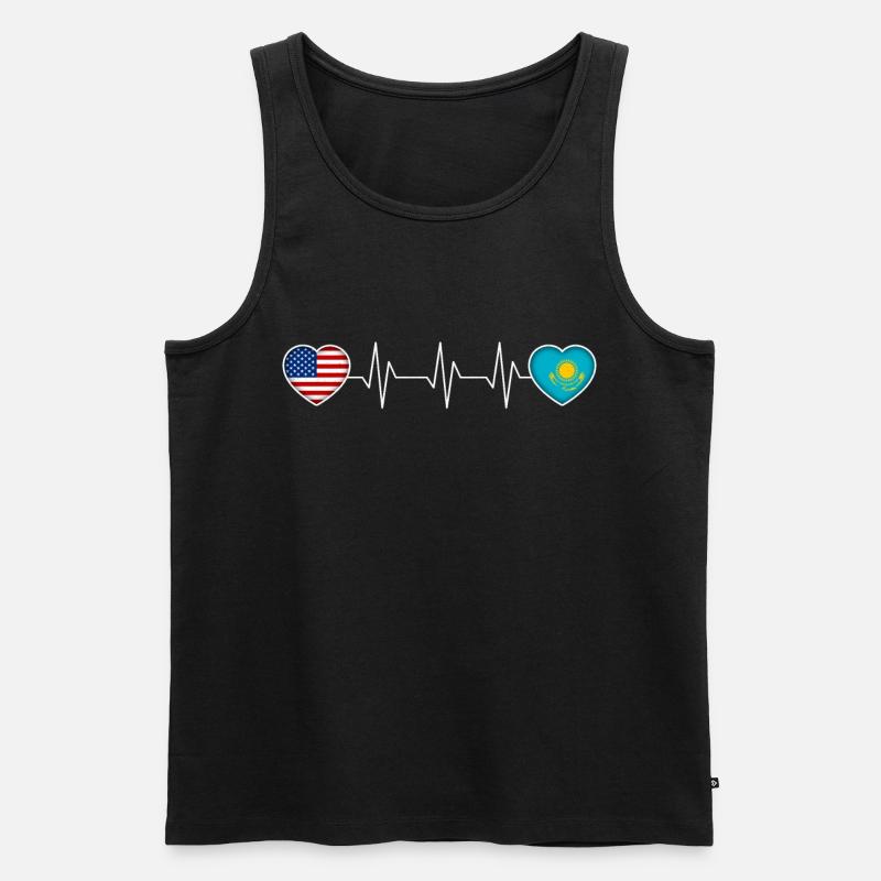 Kasachstan - Männer Premium Bio Tank Top - Schwarz