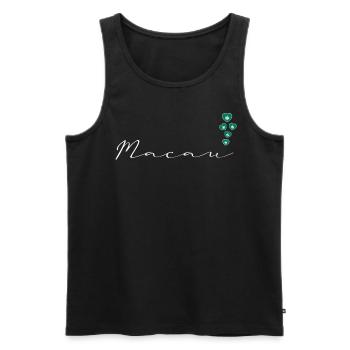 Macau - Männer Premium Bio Tank Top - Schwarz - Vorne - Michal (187cm)