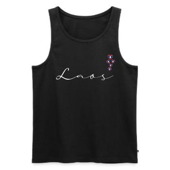 Laos - Men's Premium Organic Tank Top - black - Front - AI Model Male 178 light (178cm)