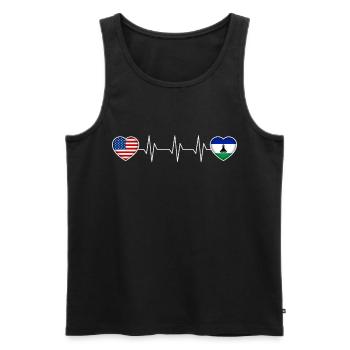 Lesotho - Männer Premium Bio Tank Top - Schwarz - Vorne - AI Model Male 178 light (178cm)