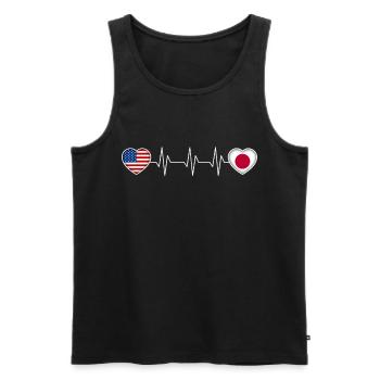 Japan - Männer Premium Bio Tank Top - Schwarz - Vorne - AI Model Male 178 light (178cm)
