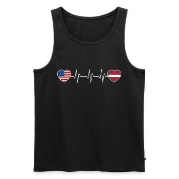 Lettland - Männer Premium Bio Tank Top - Schwarz - Vorne - AI Model Male 178 light (178cm)