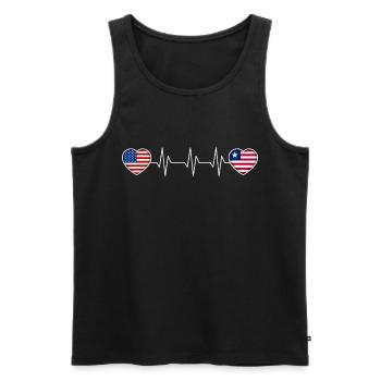 Liberia - Men's Premium Organic Tank Top - black - Front - AI Model Male 178 light (178cm)