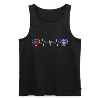 Kosovo (en anglais) - Débardeur bio Premium Homme - noir - Devant - AI Model Male 178 light (178cm)