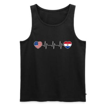 Paraguay - Männer Premium Bio Tank Top - Schwarz - Vorne - AI Model Male 178 light (178cm)