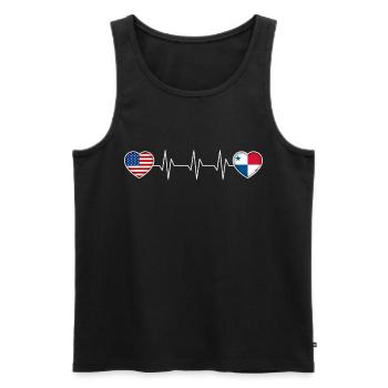 Panama - Männer Premium Bio Tank Top - Schwarz - Vorne - AI Model Male 178 light (178cm)