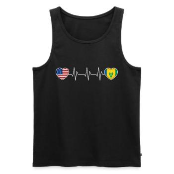 St. Vincent und die Grenadinen - Männer Premium Bio Tank Top - Schwarz - Vorne - AI Model Male 178 light (178cm)