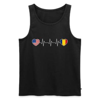 Rumänien - Männer Premium Bio Tank Top - Schwarz - Vorne - AI Model Male 178 light (178cm)