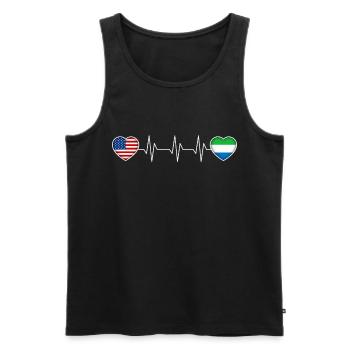 Sierra Leone - Männer Premium Bio Tank Top - Schwarz - Vorne - AI Model Male 178 light (178cm)