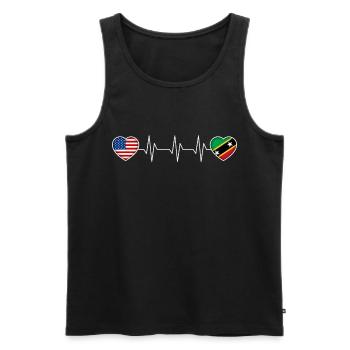 Saint Kitts et Nevis - Débardeur bio Premium Homme - noir - Devant - AI Model Male 178 light (178cm)