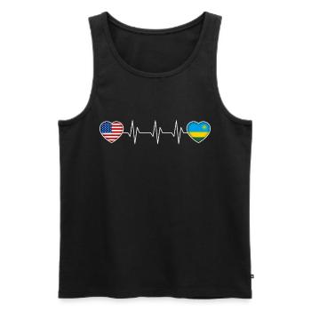 Ruanda - Männer Premium Bio Tank Top - Schwarz - Vorne - AI Model Male 178 light (178cm)