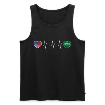 Saudi Arabia - Men's Premium Organic Tank Top - black - Front - AI Model Male 178 light (178cm)