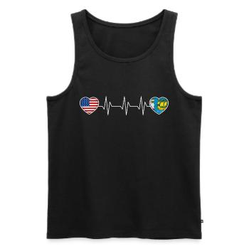 Saint Pierre and Miquelon - Men's Premium Organic Tank Top - black - Front - AI Model Male 178 light (178cm)
